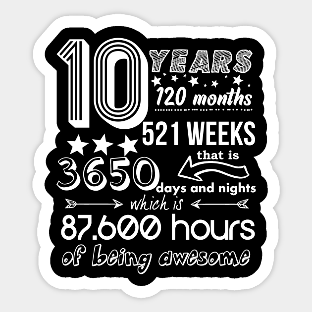 10 Years Old 10th Birthday Funny Old School 120 Month 10 Years Old 10th Birthday Vintage Retr Sticker Teepublic Uk
