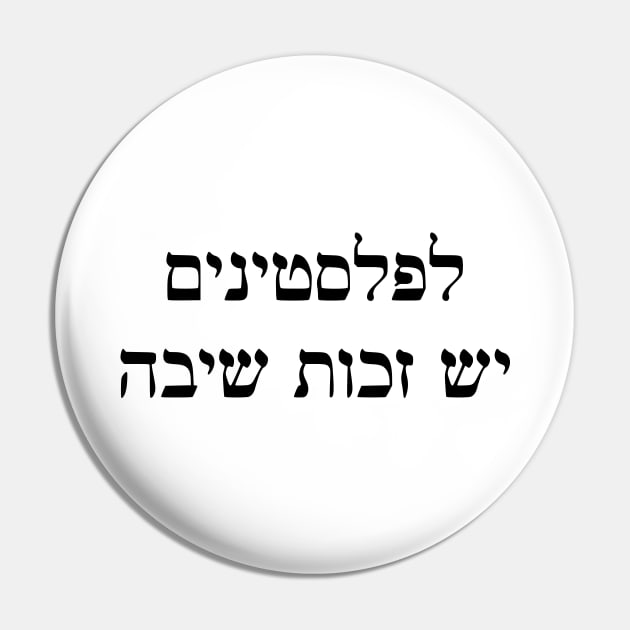 Palestinians Have A Right Of Return [Profits donated to Zochrot] Pin by dikleyt