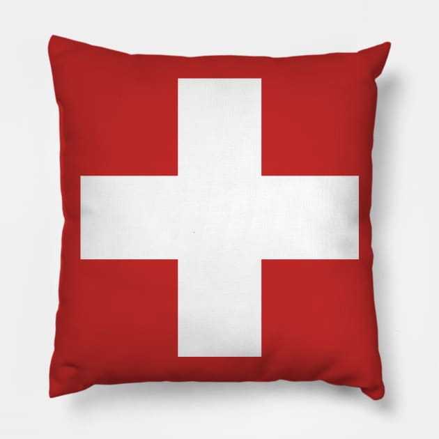 Swiss Switzerland Flag Pillow by vladocar