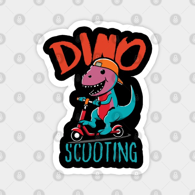 Funny E-Scooter, Dino Driving Scooter Magnet by maxdax