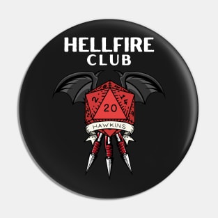 Hellfire Club - Black - D20 with Wings- Hawkins Pin