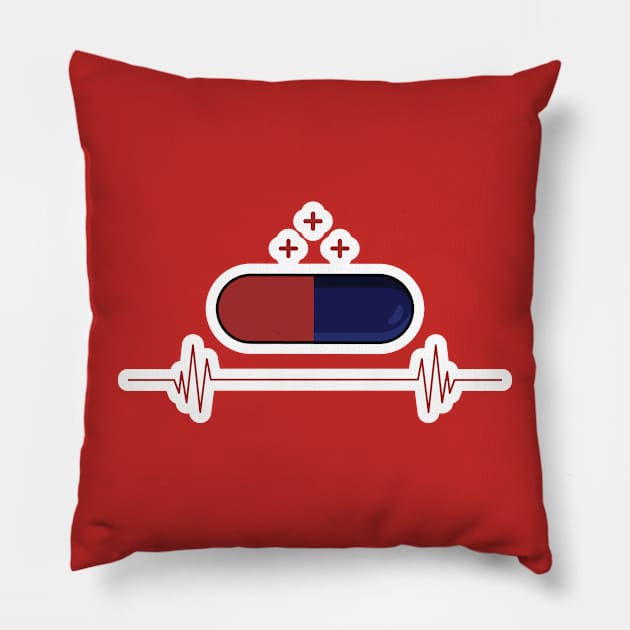 Herbal medicine pill capsule logo design. Pharmacy logo icon. quick fast medicine capsule pill hospital design. Pillow by AlviStudio