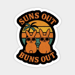 Suns Out Buns Out Funny Summer Bunny Beach Design Magnet
