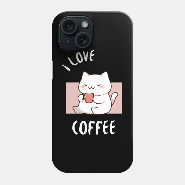 Happy Cat with Coffee Phone Case by Eine Creations