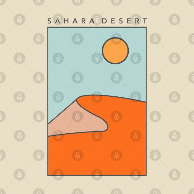 Minimal Style 'Sahara Desert' Illustration Artwork by DankFutura