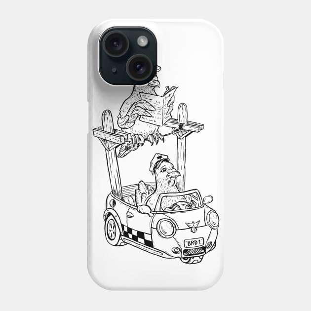 Bird Taxi Phone Case by AJIllustrates