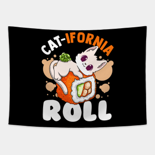 Cat-Ifornia Roll Funny Makizushi Sushi Roll Cute Cat lovers Tapestry