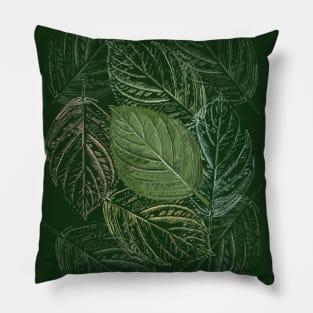 Composition with overlapping leaves Pillow