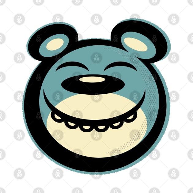 Blissful Smiling Blue Bear by wickedpretty