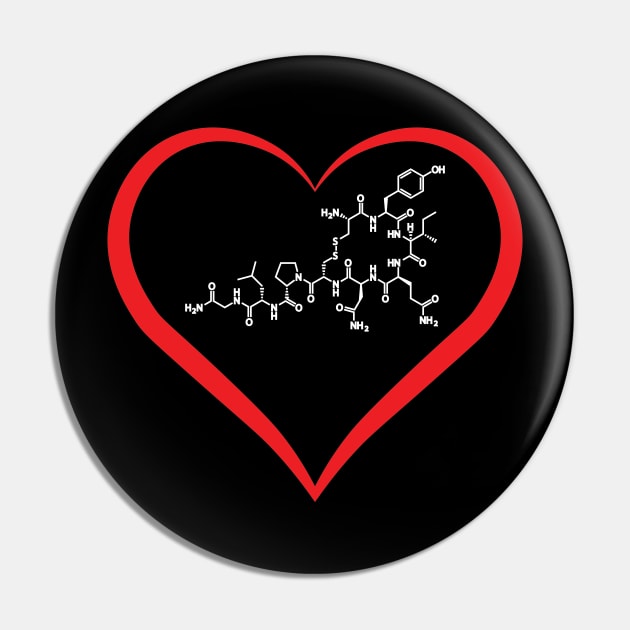 Oxytocin Love Hormone w/heart Pin by Hornak Designs