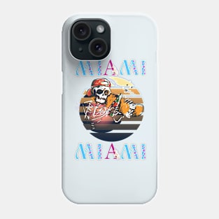 Calavera skate riding Miami Phone Case