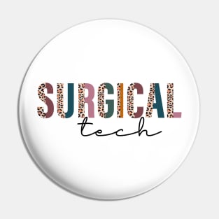 Surgical Tech Leopard Print Pin