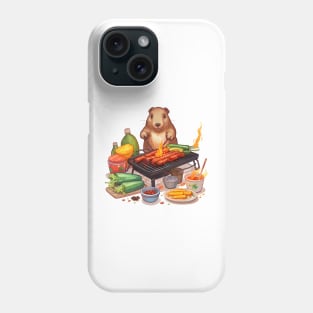 Capybara grilling bbq Phone Case