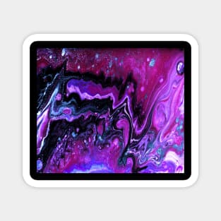 Azure, Violet, and Fuchsia Abstract Art Magnet