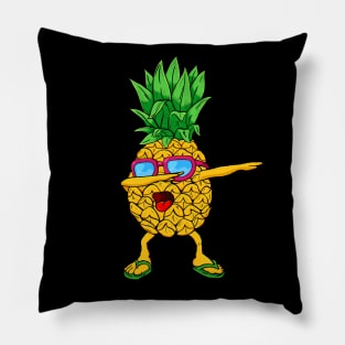 Funny Dance Dabbing Pineapple Glasses Summer Beach Pillow