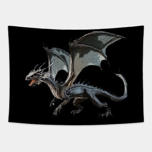 Nocturnal Frost Dragon Tapestry