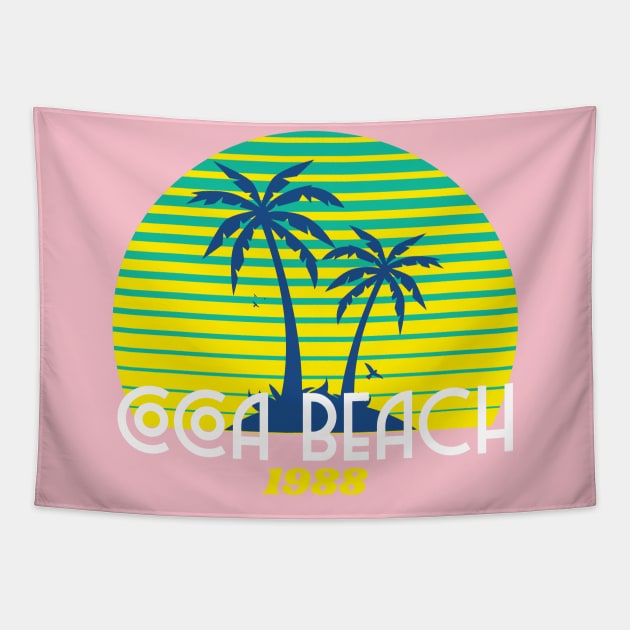 Cocoa Beach Florida Tapestry by Tip Top Tee's