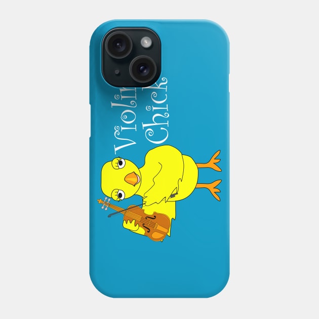 Violin Chick White Text Phone Case by Barthol Graphics