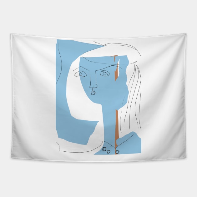 Picasso blue face Tapestry by shamila