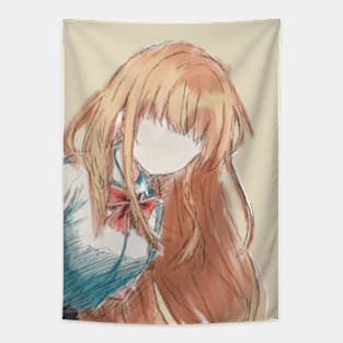 MAHIRU SHIINA WATERCOLOR ART ANIME PEEKER PORTRAIT FROM THE ANGEL NEXT DOOR SPOILS ME ROTTEN OR OTONARI NO TENSHI-SAMA NI ITSUNOMANIKA DAME NINGEN NI SARETEITA KEN Tapestry