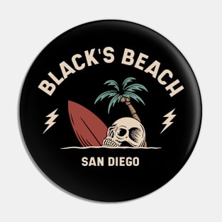 Vintage Surfing Black's Beach, San Diego Pin