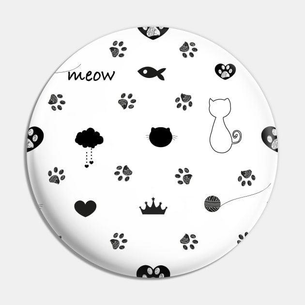 Doodle cat paw prints Pin by GULSENGUNEL