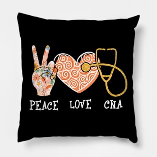 Peace Love CNA - Certified Nursing Assistant Nurse Pillow