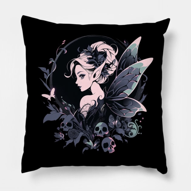 Pastel Goth Evil Fairy Pillow by DarkSideRunners