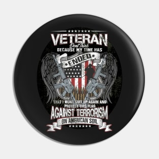 Veteran Protect This Flag Against Terrorism on American Soil Pin