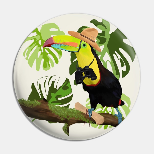 Toucan Tropical Forest Explorer Pin by Suneldesigns