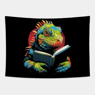 Iguana Reads Book Tapestry