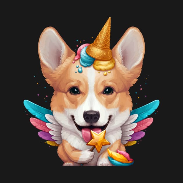 Welsh Corgi Ice Cream Unicorn by stonemask