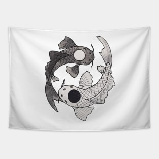 Koi Fish Ying Yang Tapestry