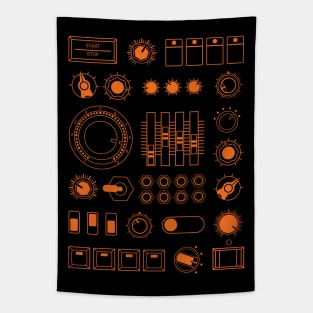 Vintage Analog Synth Controls Tapestry