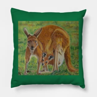 Mum and Joey Kangaroos Pillow