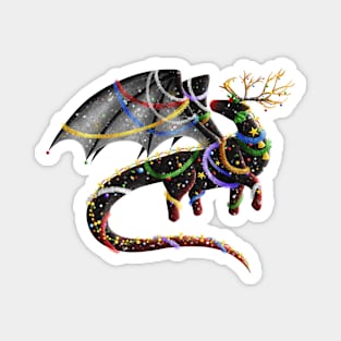 Kawaii Christmas Dragon - Without Background Magnet