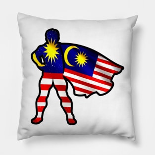 Malaysian Hero Wearing Cape of Malaysia Flag Proud To Be Malaysian Team Pillow