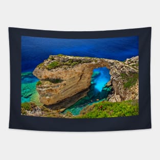 The rocky arch of Trypitos - Paxos island Tapestry