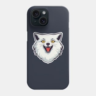 Crazy laughing arctic fox Phone Case