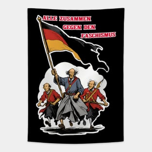 Einigkeit gegen Faschismus: Alle zusammen gegen den Faschismus!! Tapestry