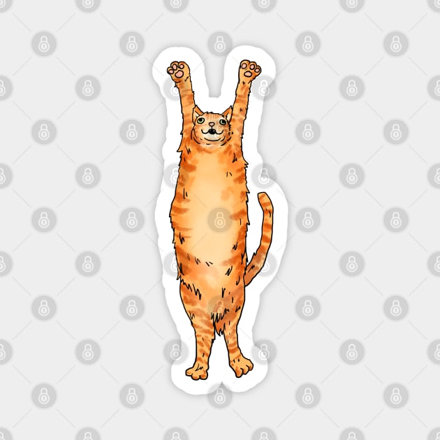 LONG orange cat Magnet by Moonwing