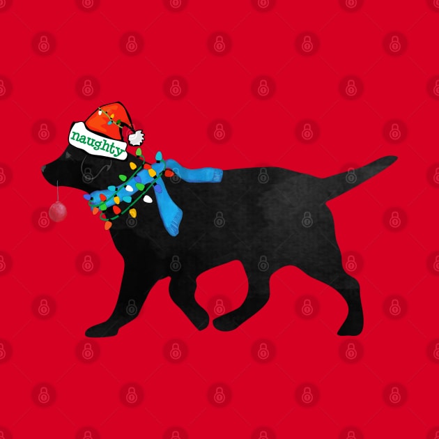 Black Lab Christmas Naughty Dog by EMR_Designs