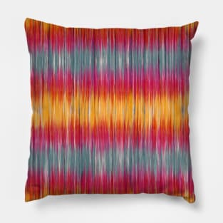 Colorful ikat tie dye pattern Pillow