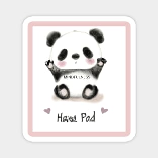 Adorable Baby Panda Digital Artwork - A Mindful Moment of Cuteness Magnet