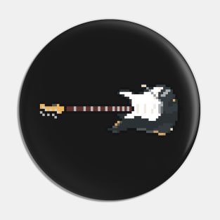 Pixel Lefty Black Strat Guitar Pin