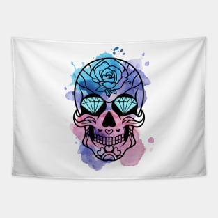 Aquarela Skull Tapestry