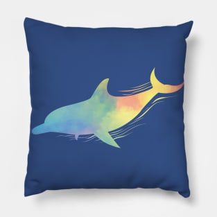 Dolphin In Rainbow Colors Pillow