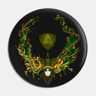 DnD bard symbol green Pin