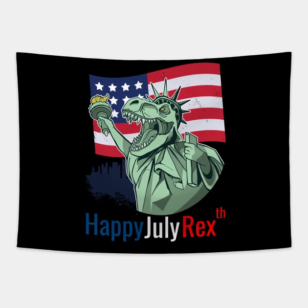 Happy July Rex Tapestry by WPKs Design & Co