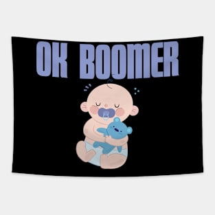 OK Boomer Slogan Millenial Meme Funny Baby Teddy Bear Gift Tapestry